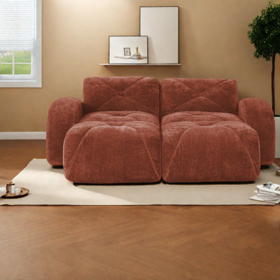 Elegant Velvet 2-seater Sofa, Modern Tufted Design For Living Room