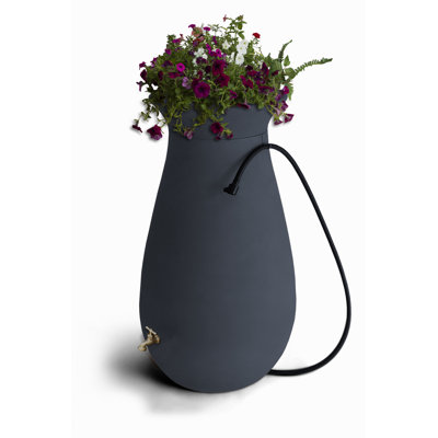 65 Gallon Plastic Rain Barrel with Planter Top