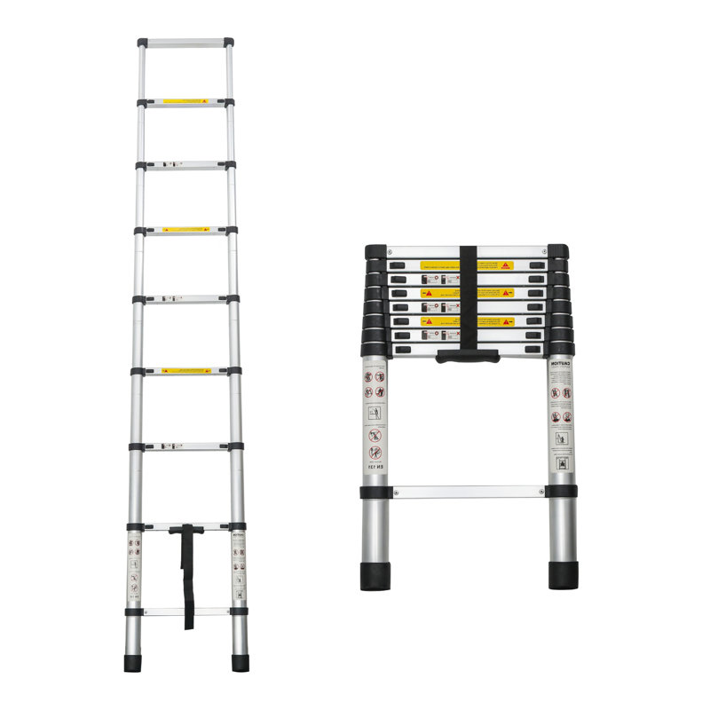 Échelle d'extension 8,5 pi, échelle pliante en aluminium, multi-usage portable, capacité robuste de 300 lb, 29.13"