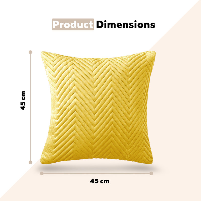 Embossed Velvet Cushion Cover (4 Piece Set), Ochre