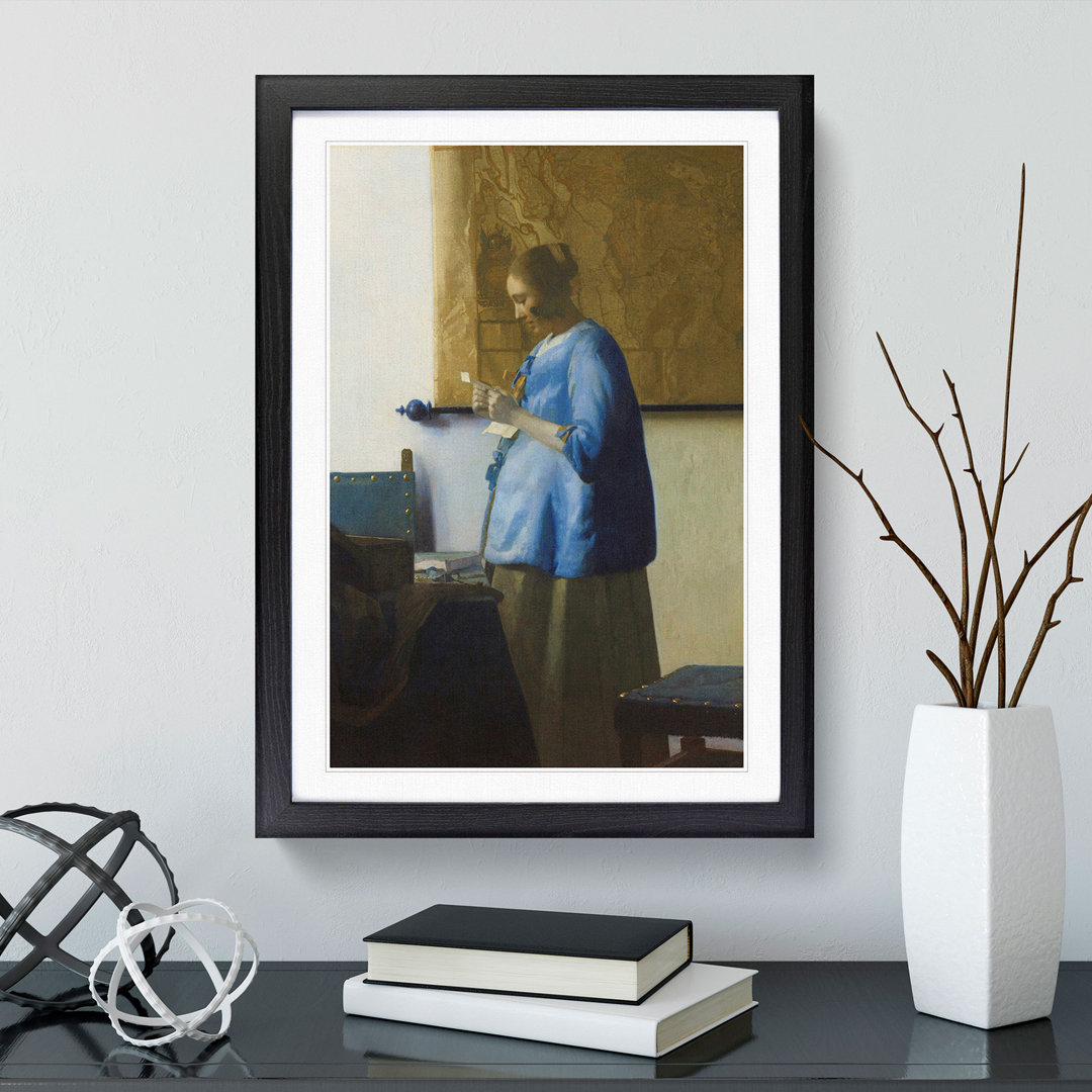 Woman Reading a Letter by Johannes Vermeer - Picture Frame Painting