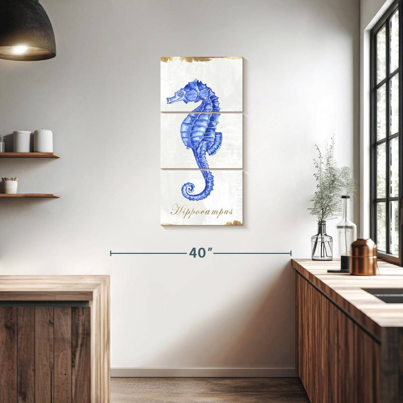 Blue Seahorse, 38" H x 18" W