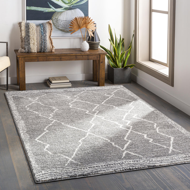 Tapis gris/gris anthracite sud-ouest Arlo, Rectangle 6 pi 7 po x 9 pi