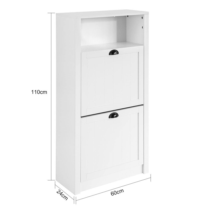 6 Pair Shoe Storage, 110cm H x 60cm W x 24cm D, White