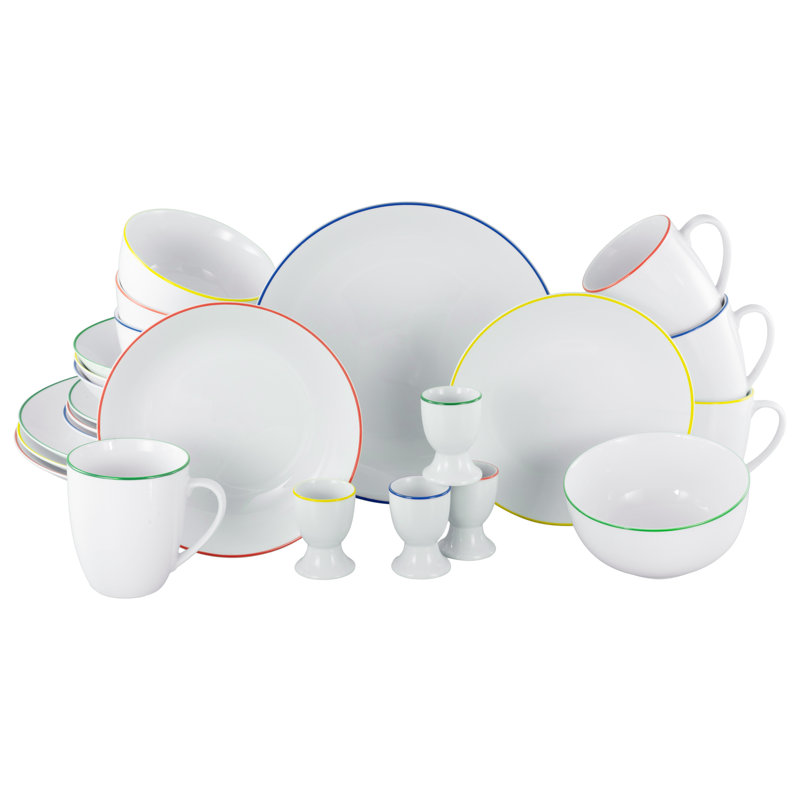 Luna Color Line Piece Porcelain Dinnerware Set - Service for 4