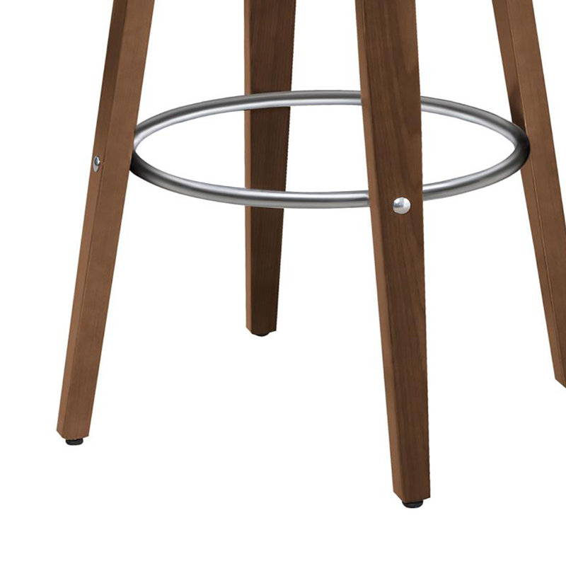Tabouret de bar pivotant rembourré noyer et noir, Noir, noir, noir, noir