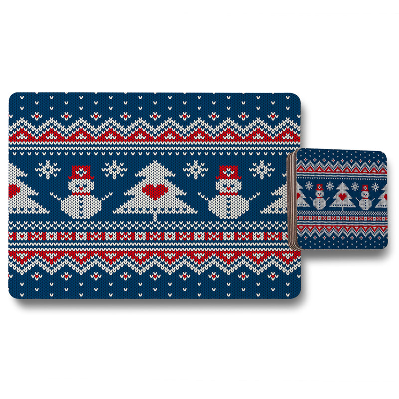 Ellison Polyester Coated Hardwood, Wood, Polyester Abstract Rectangle Placemat, Coaster