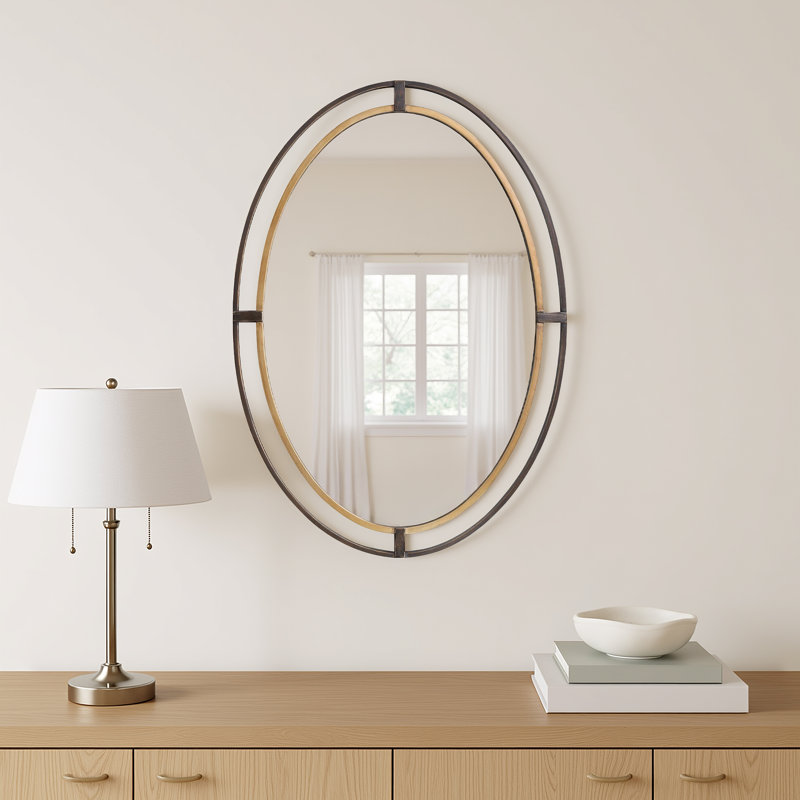 Henning Metal Oval Wall Mirror