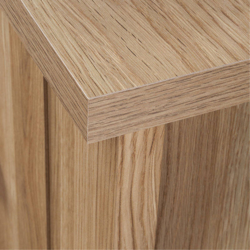 Table de chevet avec tiroir classeur, finition brune