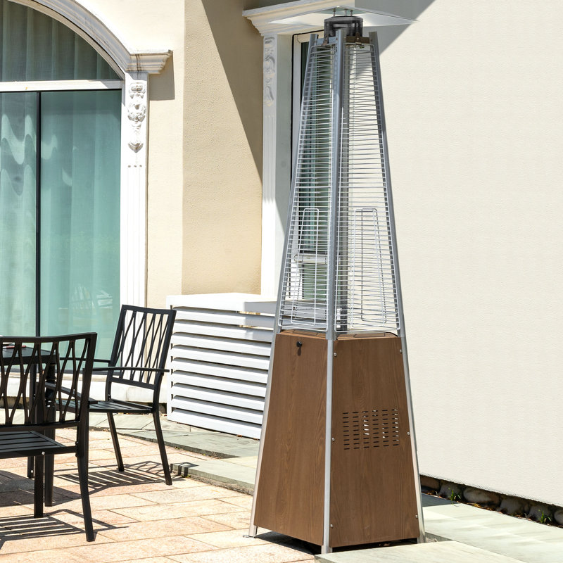 Chauffe-terrasse d'extérieur au propane avec roulettes au gaz propane 48 000 BTU, Bronze