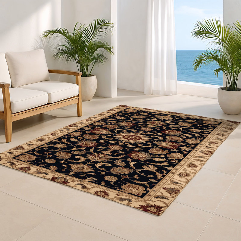 Tapis noir français intérieur et extérieur, Rectangulaire 8 pi x 10 pi