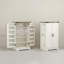 Armoire de cuisine avec tablettes réglables blanc crème