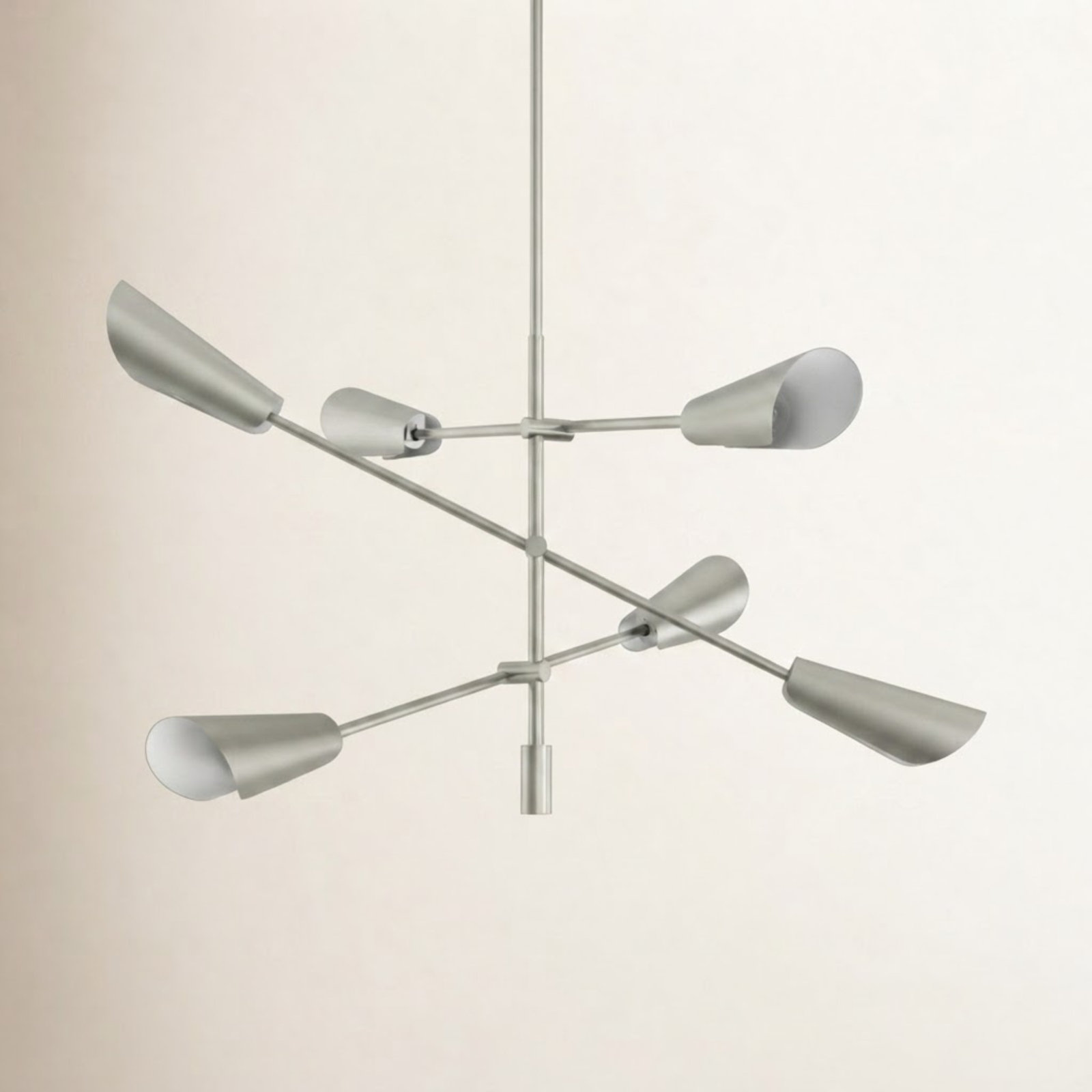 Circe 6 - Light Dimmable Chandelier, Brushed Nickel