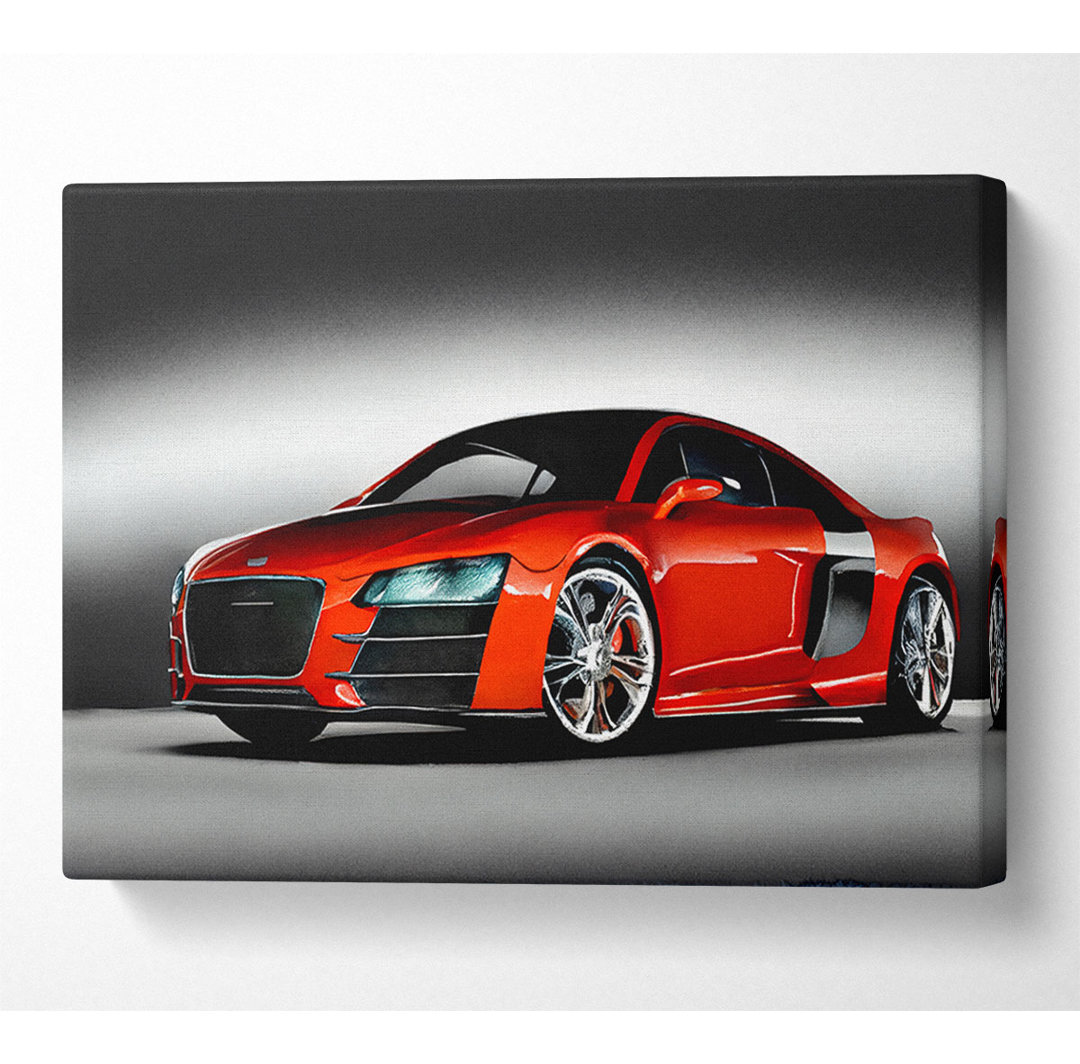 Audi A8 Orange - Wrapped Canvas Kunstdrucke