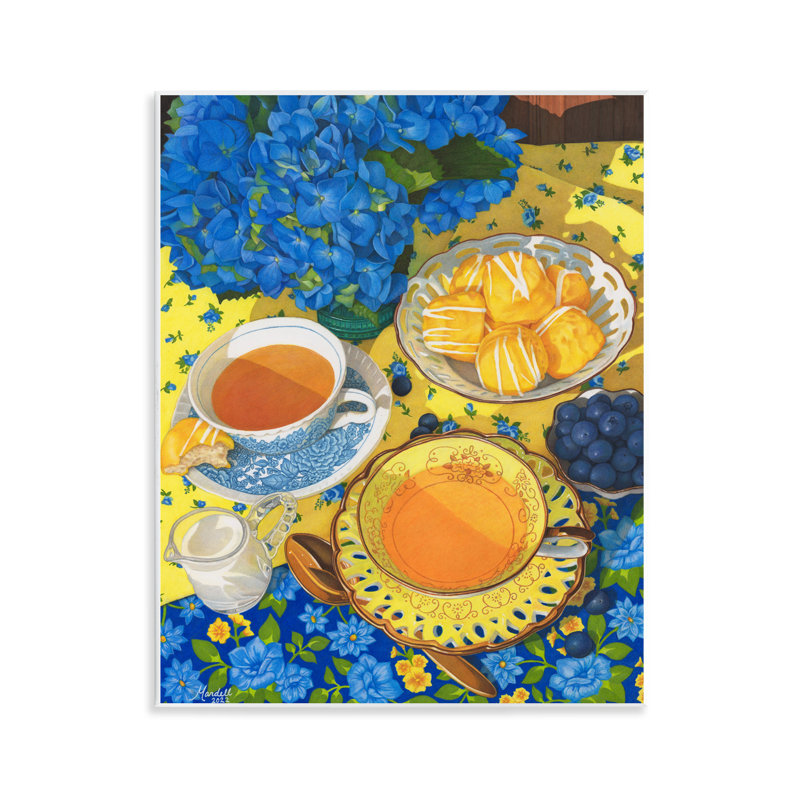 Art mural bleu et jaune par Mardell Schuster