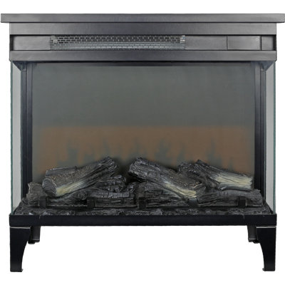Three-Sided Glass Electric Fireplace With Feet