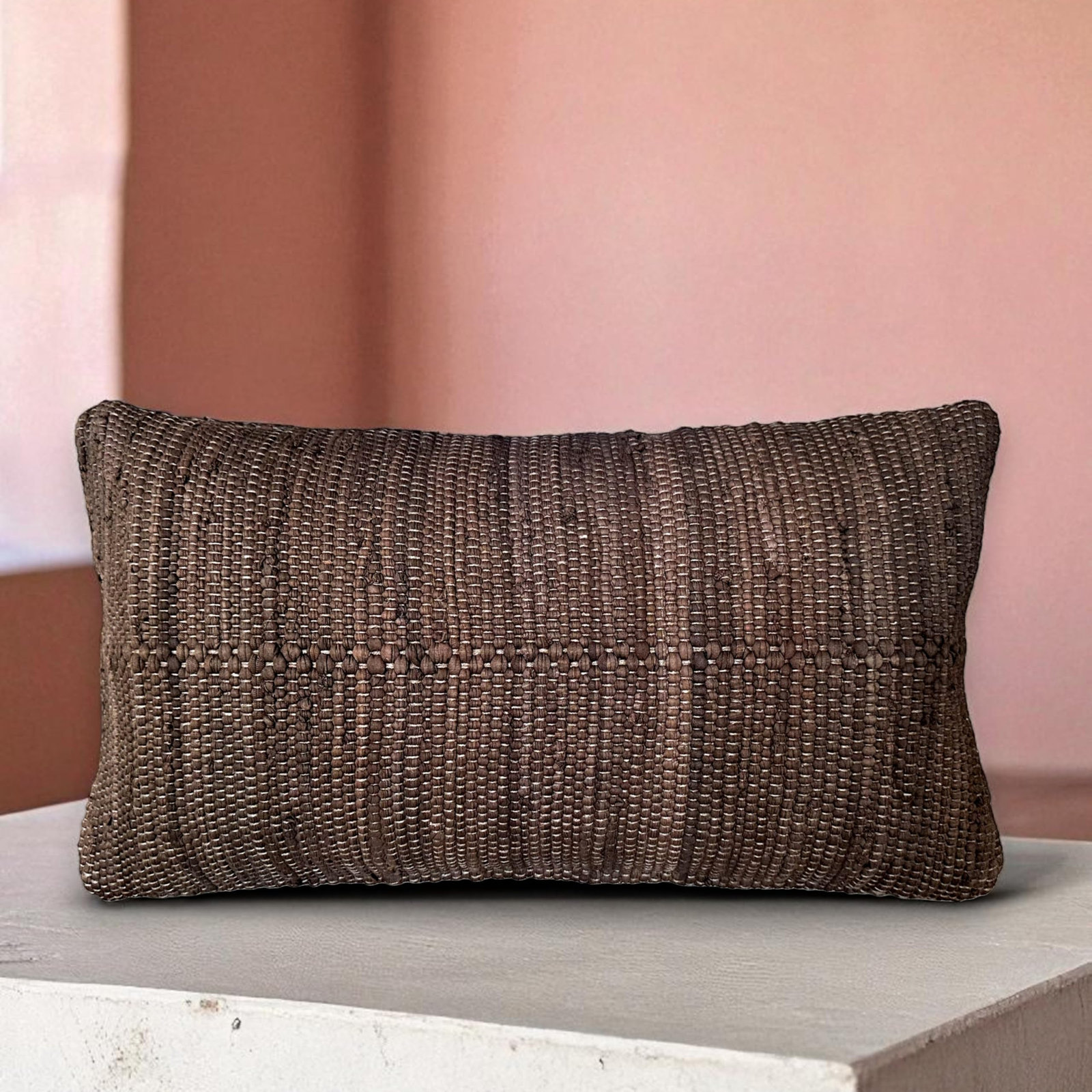 Cotton Pillow Cover, Wenge, Rectangular 14"H x 24"W