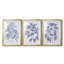 Bleu marine et lin botanique VI - reproduction sur mesure encadrée de qualité supérieure - 3 pièces-1908822169-1908822170