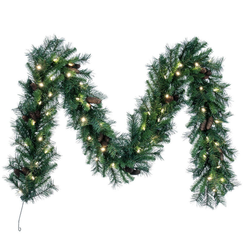 108 " Pre-Lit Mixed Greenery Garland