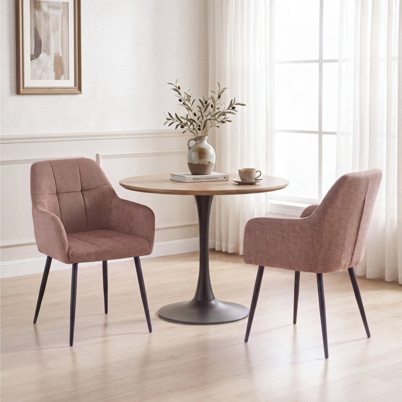 Chenille Fabric Dining Chair, Rust Brown
