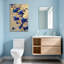 Plantes et fleurs fleurs bleues sur fond doré-1172939310