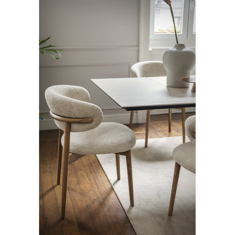 Oleandro Upholstered Chair, Taupe, Matt Black