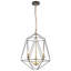 Lustre en forme de cage géométrique moderne 16,14 po, 3 lumières réglables noires et dorées, plafonnier industriel à structure ouverte pour le vestibule de l'îlot de cuisine, répertorié ETL-1521409886