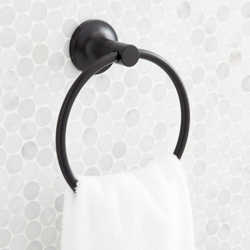 Lentz 6-1/2" Wall Mounted Towel Ring, Matte Black