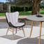 Chaise de patio d'extérieur en bois d'eucalyptus clair et corde gris anthracite