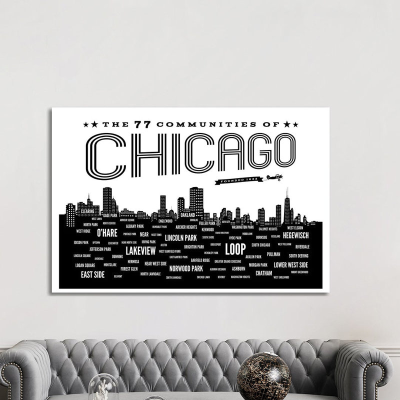 Chicago Chicago - impression sur toile tendue, H 26 po x l 40 po x P 1,5 po