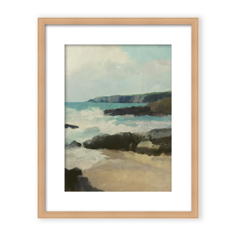 Coastal Retreat Rocky Beach, 48" H x 36" W x 2.375" D, Framed Canvas, White