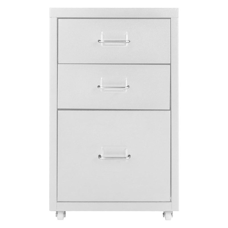 Eulonda 28cm Wide 3 -Drawer Mobile File Cabinet, White