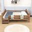 Lit en bois avec bibliothèques de rangement et garde-corps-966384073-966384079