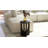 Solid Wood Modern End Table - Distressed Black Finish, Sculptural Pedestal, Easy 5-min Assembly -673875415