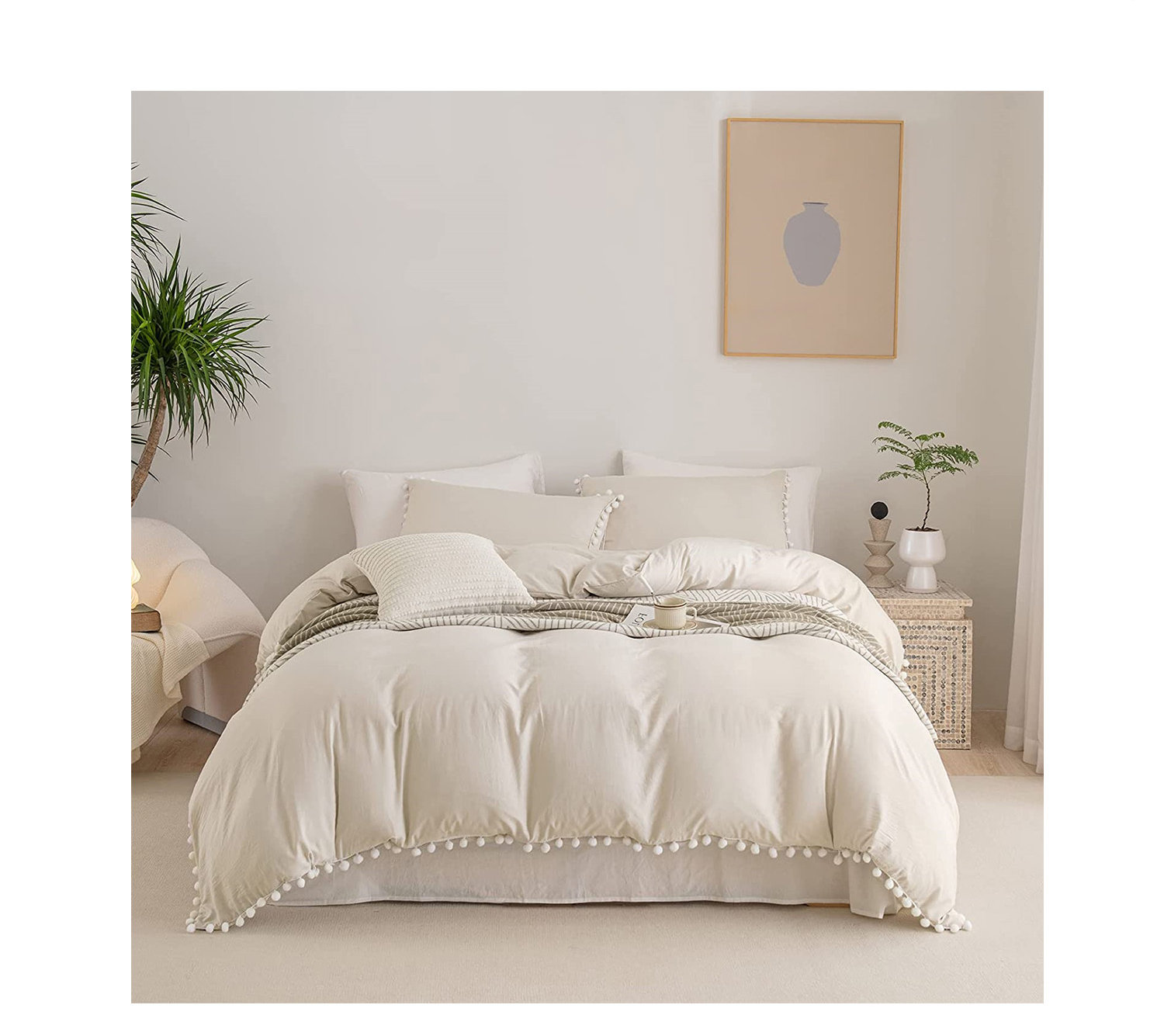 SR-HOME Housse de couette Shabby Elegance pour grand lit avec fermeture à  glissière et attaches de coin, 3 pièces - Wayfair Canada