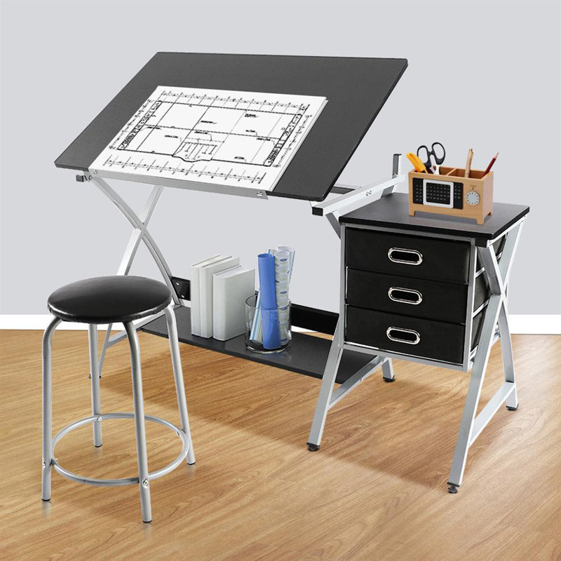 Adjustable Metal Base Drafting Table