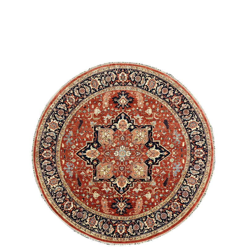 Hand Knotted Wool Oriental Area Rug, Round 8'