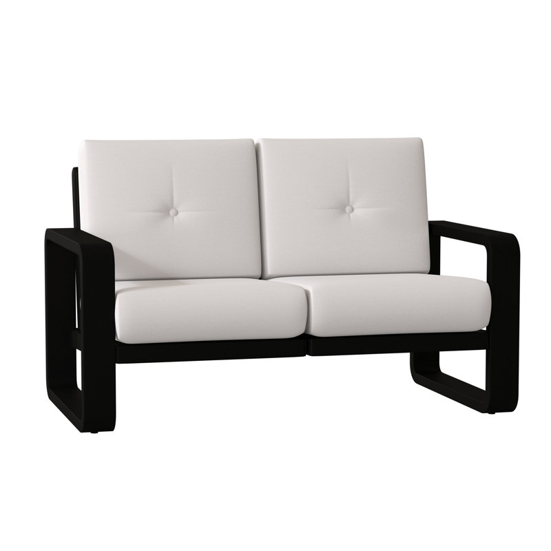 Vale Outdoor 2 - Seat Loveseat, Canvas Bird's Eye Sunbrella® Canvas, Textured Black