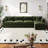 Modern Chenille Loveseat Sofa Couch With Ottoman-506217866-506217868