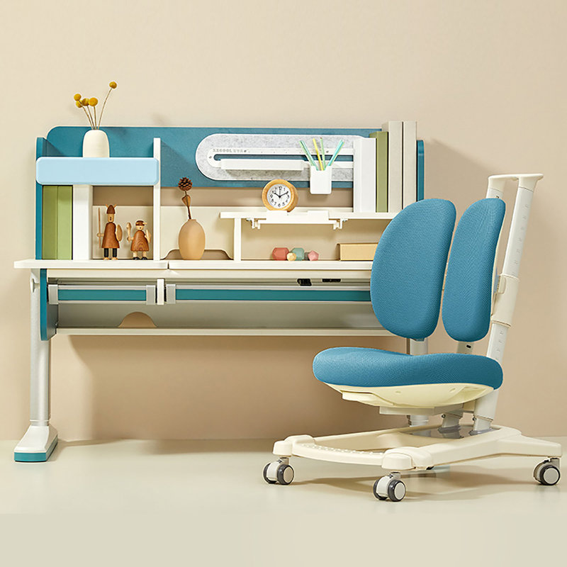 Ensemble de bureau et chaise de 44 po de largeur, Bleu paon