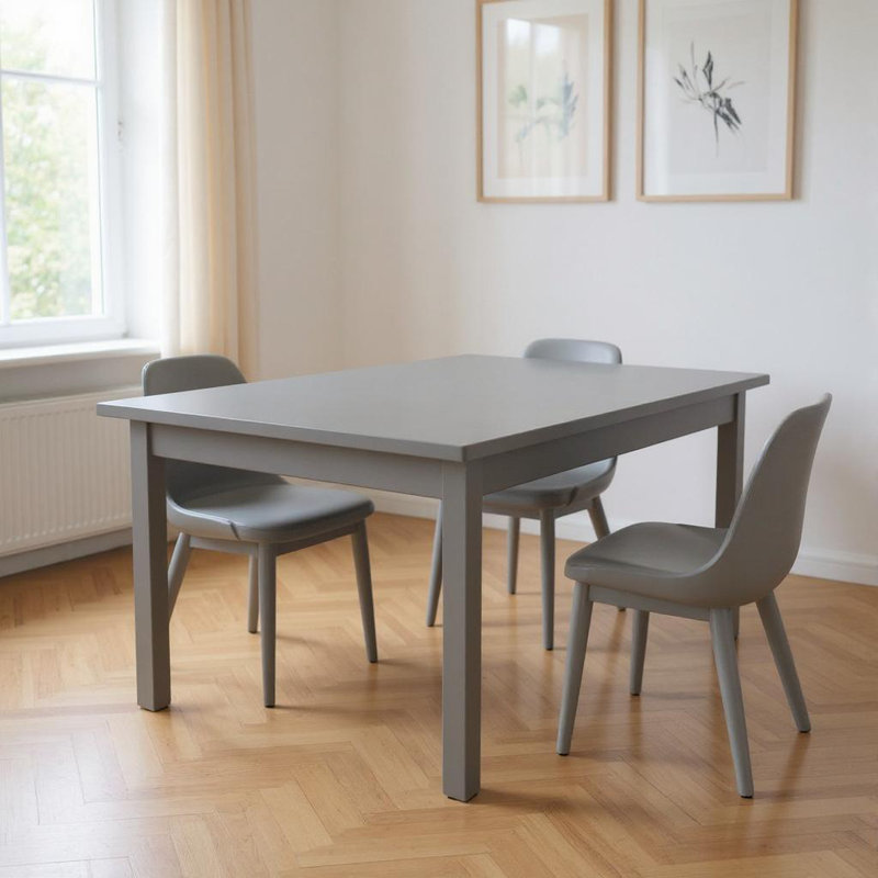  48" Gray Solid Wood Dining Table, 30"H x 48"L x 27"W, Gray