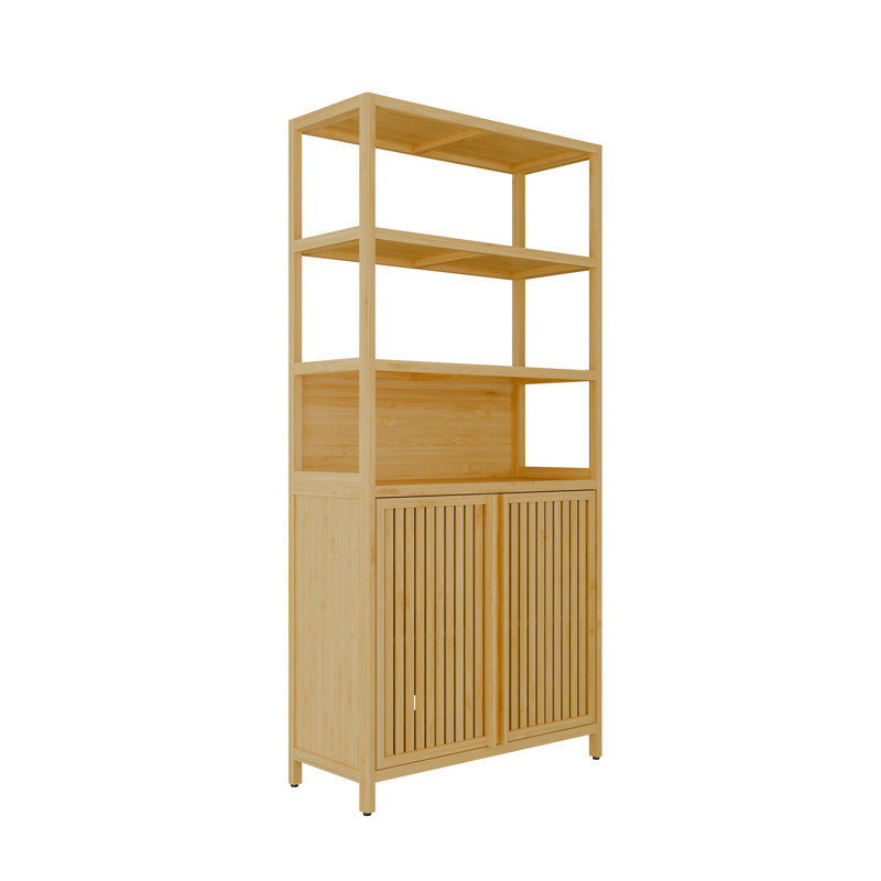 Bamboo Freestanding Bathroom Cabinet With Adjustable Shelf