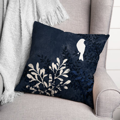  Bird on Branch Outdoor Square Pillow Cover & Insert