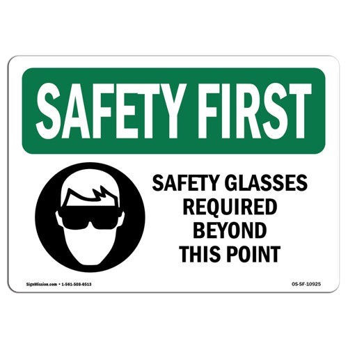 SignMission Safety Glasses Required Beyond Sign | Wayfair