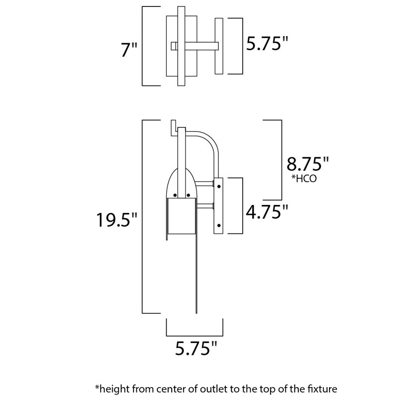 Wahkon LED Wall Light, 19.5" H x 8" W x 5.75" D