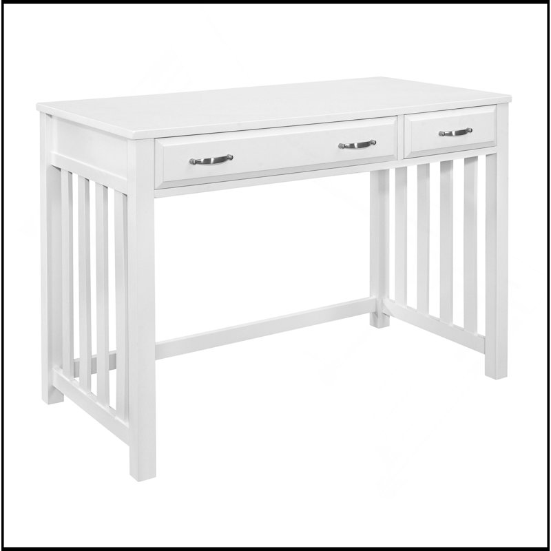Bureau en bois moderne moderne avec tiroir à clavier, Blanc