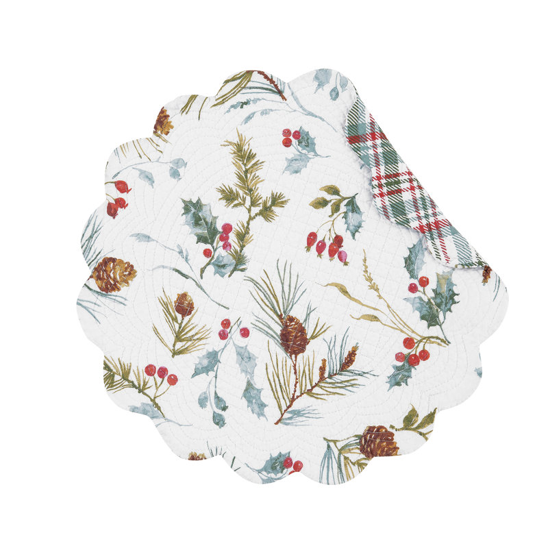 Obyrne Cotton Floral Round Placemat