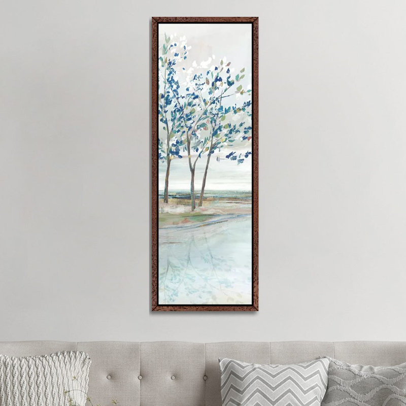 Blue Ridge III by Isabelle Z - Panoramic Print on Canvas, 121.92 cm H x 40.64 cm W, Classic Brown Wood Framed