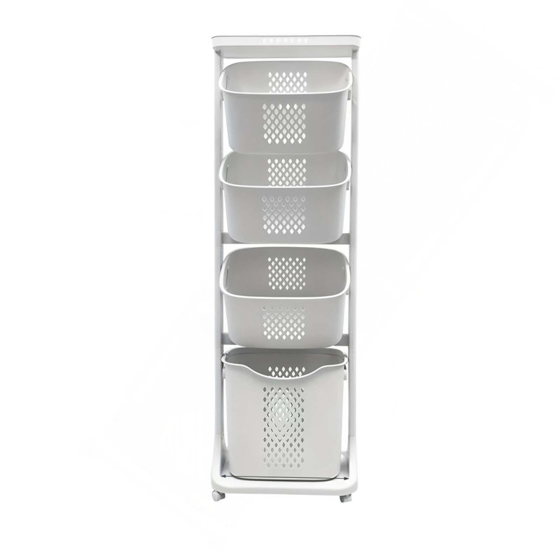 4-Tier Laundry Hamper Sorter With Removable Baskets And Wheels For Efficient Clothes Organization And Space-Saving Storage