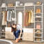 68"-96" Closet Organizer With 6-Drawers,4 Clothing Rack-1256370279